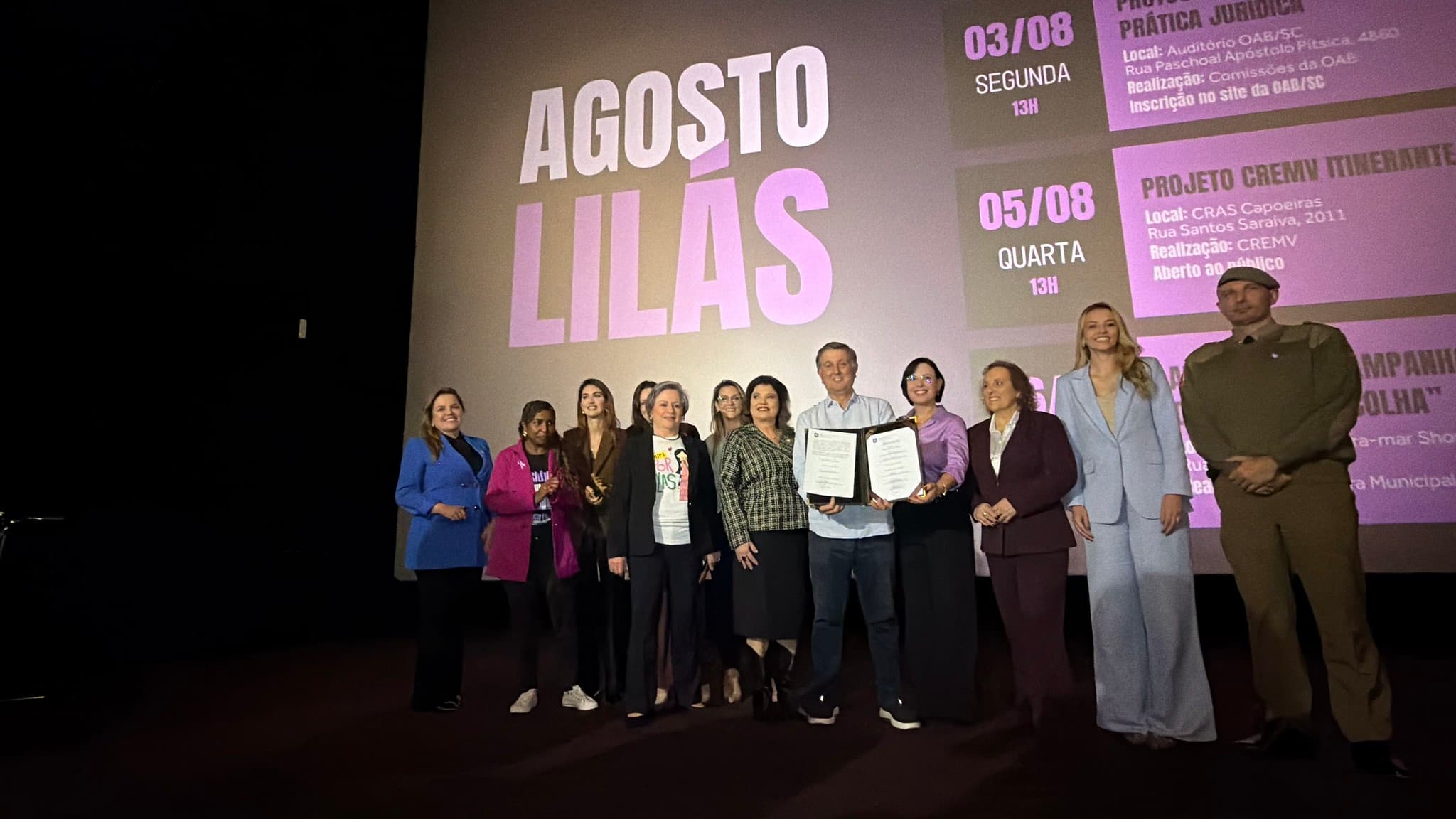 Campanha Agosto Lilás em Florianópolis reforça combate à violência contra a mulher