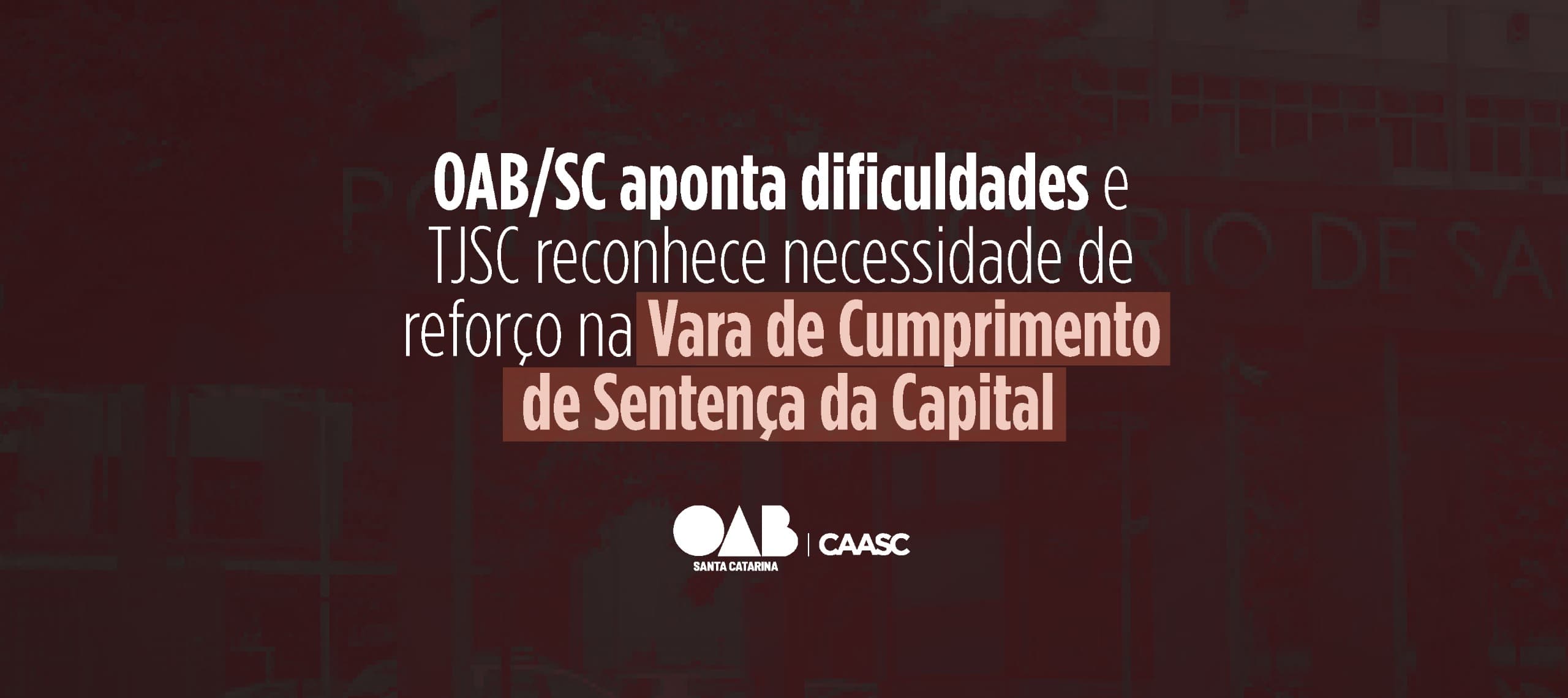 OAB/SC aponta dificuldades e TJSC reconhece necessidade de reforço na Vara de Cumprimento de Sentença da Capital